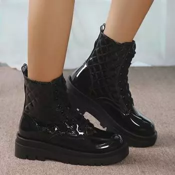 2024 зимние повседневные женские ботильоны на толстой подошве универсальные и удобные однотонные женские туфли лидер продаж женские ботинки 35 бежевый