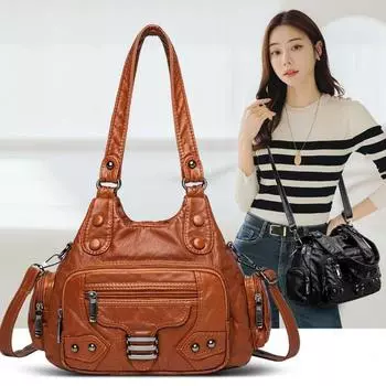 2024 зимние роскошные сумки небольшой емкости высокого качества дизайнерские сумки из мягкой кожи женские сумки через плечо для женщин повседневная сумка-тоут чёрный