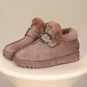 2024 зимние женские ботинки удобные теплые женские хлопковые туфли нескользящие женские повседневные ботинки без застежек горячая распродажа женская обувь Botas 35 бежевый