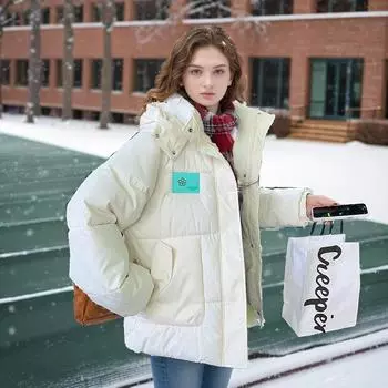 2024 зимние женские парки пальто топы женские с капюшоном высокий воротник теплая хлопковая куртка утолщенная теплая куртка женская одежда M хаки