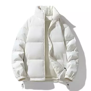 2024 зимняя куртка мужская парки утолщенное теплое пальто мужская стойка воротник однотонная повседневная парка женская мода новая уличная одежда L темные хаки