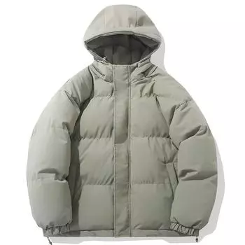 2024 зимняя мужская куртка с капюшоном, повседневная свободная теплая парка, мужская однотонная утолщенная мужская однотонная зимняя куртка с воротником с капюшоном, мужское пальто M чёрный