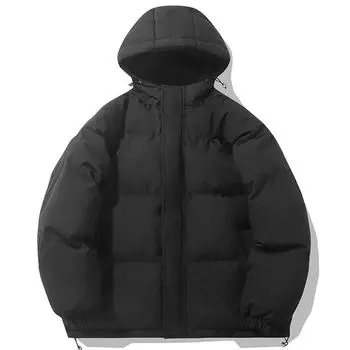 2024 зимняя мужская куртка с капюшоном, повседневная свободная теплая парка, мужская однотонная утолщенная мужская однотонная зимняя куртка с воротником с капюшоном, мужское пальто XL бежевый