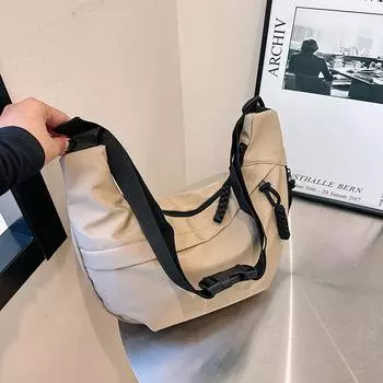 2024 зимняя новая нейлоновая сумка-тоут женская корейская версия модная повседневная сумка через плечо легкая женская сумка белый