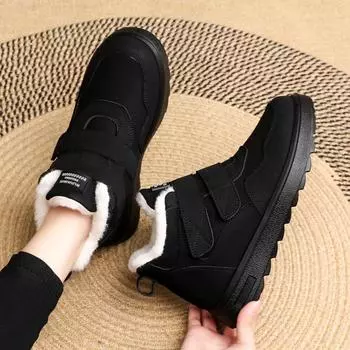 2024 зимняя новая женская обувь из хлопка с набивным рисунком, утолщенные зимние ботинки, женские теплые короткие ботинки с толстой подошвой, повседневные женские ботинки 35 коричневый