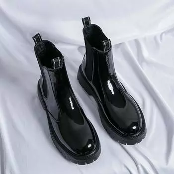 2024 зимняя обувь мужская повседневная кожаная обувь толстая подошва нескользящие ботинки оксфорды повседневная мода уличные офисные ботинки обувь для вождения 38 чёрный