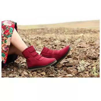 2024 зимняя обувь, женские зимние сапоги, женские ботильоны на толстой подошве на плоской подошве, теплые плюшевые ботинки для холодной зимы, большие размеры 42, черный, красный 35 чёрный