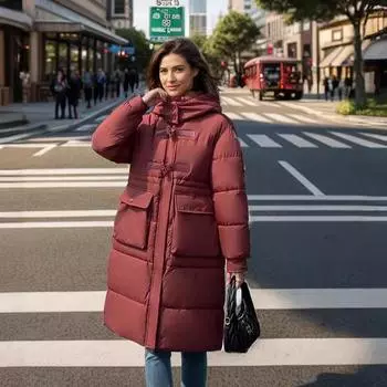 2024 зимняя женская длинная хлопковая куртка женская однотонная длинная парка с капюшоном пальто женская утепленная теплая куртка женская одежда M серый