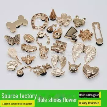 2024 Золотая металлическая пряжка для обуви в виде цветка Аксессуары для DIY и торговых центров