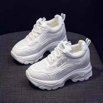 2024Hidden Heel White Shoes Trendy Women s Shoes New Breathable Thick Bottom Versatile Casual Shoe Comfortable Women s Sneakers 35 белый