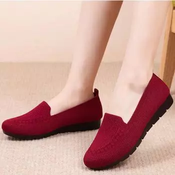 2024Mesh Breathable Sneakers Women Breathable Light Slip on Flat Casual Shoes Ladies Loafers Socks Shoes Women Zapatillas Mujer 35 розовый