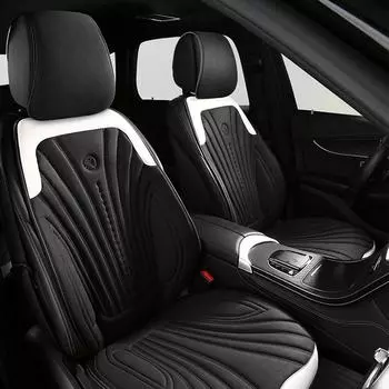 2024Новый роскошный чехол для автомобильного сиденья из искусственной кожи, дышащий, автомобильный чехол для переднего сиденья, устойчивый к грязи и износу, подушка для защиты салона автомобиля