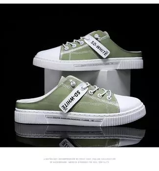 2024Новые мужские дышащие повседневные тапочки, уличная обувь, мягкие, роскошные, черные, серые, зеленые, модные, летние, высококачественные мужские туфли 39 чёрный