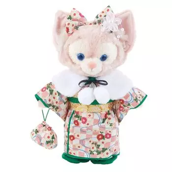 2024R Stuffed Animal Costume Kimono Japanese Furisode Taisho Roman Green Border Linabell S Size Handmade Costume [atelier_memory]