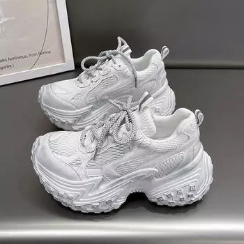 2024Summer New Women Fashion Round Toe Shallow Mouth Comfortable Sports Shoes Daily Casual Brand Designer Women Vulcanized Shoes 35 белый