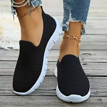 2024Summer Sneakers Slip On Flat Shoe Women s Fashion Casual Loafers Walking Shoe Outdoor Mesh Soft Bottom Sports 37 синий
