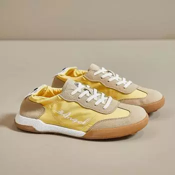 2024Women s Forrest Gump Shoes De Training Shoes Flat Casual Spring and Autumn Sneakers Girls Fashion Board Shoes Breathable 35 бежевый