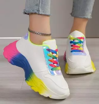 2024Женская весенняя мода, подходящая по цвету дизайнерская вулканизированная обувь, повседневные удобные кроссовки на шнуровке, размер 35-43 35 белый