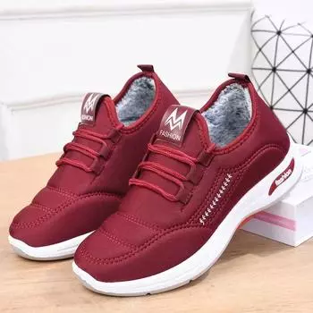 2024Зимние зимние ботинки для женщин Теплые женские ботильоны Мягкие женские кроссовки Нескользящая легкая обувь для ходьбы для женщин 36 чёрный