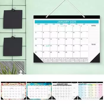2025/01-2026/06 Календарь Настенный календарь с отверстиями для подвешивания Премиум бумага Прочная четкая печать Ежегодный планировщик Календарь C