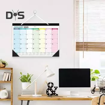 2025/01-2026/06 Календарь Настенный календарь с отверстиями для подвешивания Премиум бумага Прочная четкая печать Ежегодный планировщик Календарь B