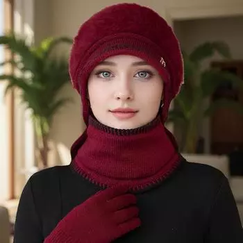 2025 1pc Beret Single Hat New Letter Middle-aged and Elderly Women s Fleece-Lined Thickened Warm Ear Protection Cap Suitable for Outdoor Travel