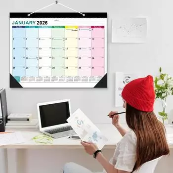 2025-2026 Desk Calendar Large Desktop Calendar Runs Jul. 2025 - Dec. 2026 18 Monthly Desk/Wall Planner with Corner Protector for School Home Office разноцветный