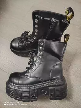 2025 36--42 Cos Female Ultra-high Thick Bottom 9cm Punk Hottie Heels Women High Top Platform Boots 36