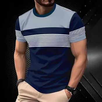 2025 3D печатная футболка для мужчин мода O-образный вырез короткий рукав уличный спортивный стиль свободный свитер S