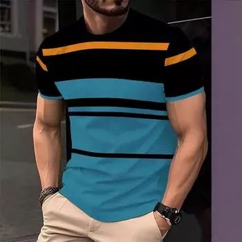 2025 3D-принт футболки мужская одежда летняя мода повседневная с коротким рукавом крутая футболка Harajuku уличная одежда топы трендовая футболка S