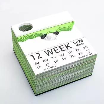 2025 3D стереоскопический календарь с животными и семьей Креативный дизайн календаря Новинка Подарок Украшение дома Практичный календарь One Size