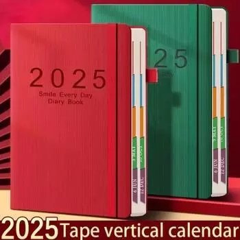 2025 Agenda Book: 400 Pages of Calendar Logs, Self Disciplined Check-in Time Management, One Page Per Day, 365 Day Plan Office A5 красный
