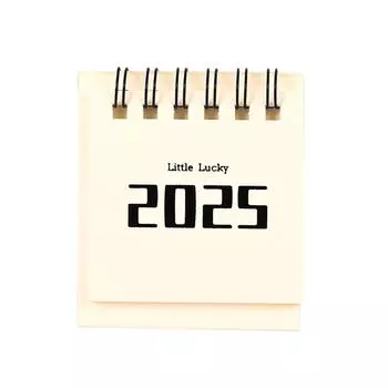 2025 Английский однотонный мини-календарь для стола Креативное украшение Календарь Ежедневный офисный календарь M7B2 Red-One size