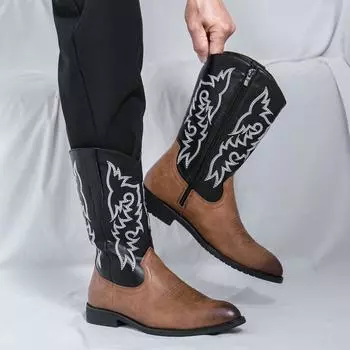 2025 autumn and winter locomotive boots flower martin boots ebay large size high top retro tooling boots side zipper men s shoes 38