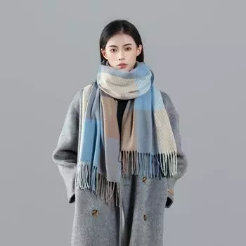 2025 Autumn And Winter New Classic Diagonal High-End Plaid Scarf Women S Scarf Versatile Imitation Cashmere Shawl 180*65cm