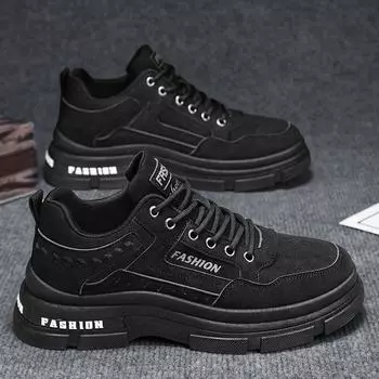 2025 autumn and winter new low-top shoes Martin leather boots fashion tooling boots men s recreational locomotive boots Korean version of labor insura 39