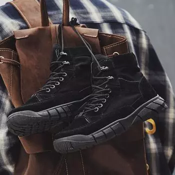 2025 autumn and winter new men s shoes fashion outdoor casual shoes trend tooling boots high-top men s boots British Martin boots 39