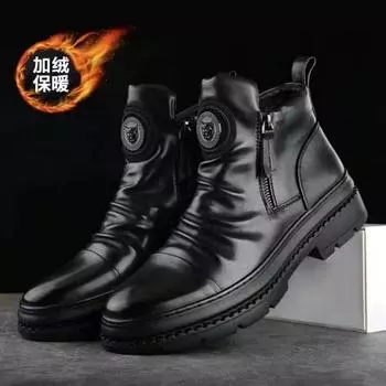 2025 autumn high-top new men s shoes European station men s boots versatile zipper shoes Korean version Martin boots men s casual shoes 39
