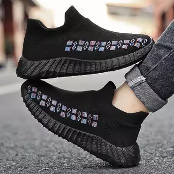 2025 Autumn Kids Sock Shoes Knitted Fashion medium help Sneakers for Boys Girls Casual Sport Sock Sneakers Children Tennis Shoes 26 бежевый