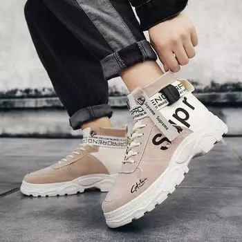 2025 Autumn Men s Casual for Martin Boots New Outdoor Workwear Shoes with Mesh Lining Fashion Trend 41 бежевый