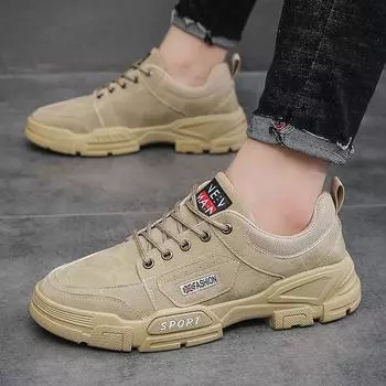 2025 autumn men s low-top British trendy shoes fashion casual shoes outdoor tooling shoes men s leather shoes foreign trade men s single shoes 39 чёрный