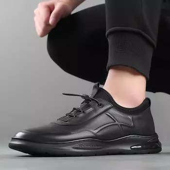 2025 autumn men s single shoes trendy new men s shoes new fashion low-top lace-up casual shoes board shoes 38 чёрный