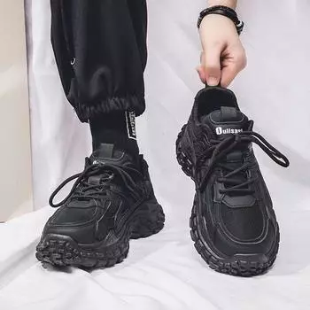 2025 Autumn Mesh Breathable and Wear-resistant Casual Shoes, Running Shoes 40 чёрный