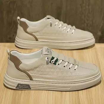 2025 autumn new breathable outdoor youth trend men s casual leather shoes little white shoes trendy shoes flat baseplate shoes 39