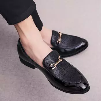 2025 autumn new British style retro casual small leather shoes personalized hairstylist trendy men s shoes fashion trend men s shoes 38 чёрный