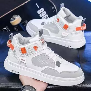 2025 Autumn New High Top Men s Shoes Men s Sports and Leisure Shoes 40 чёрный