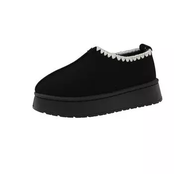 2025 autumn new large size foreign trade ethnic style thick bottom velvet warm one pedal casual women s snow boots 36