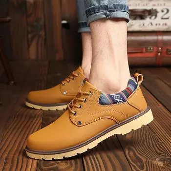 2025 autumn new men s business casual leather shoes waterproof and non-slip shoes low-top shoes men s shoes 39 чёрный