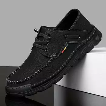 2025 autumn new men s outdoor casual shoes hot foreign trade hand-sewn lace-up leather shoes 38