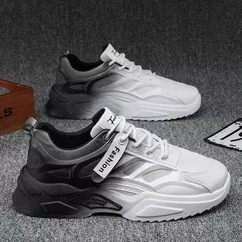 2025 autumn new sports shoes mesh shoes men s versatile casual shoes men s dad shoes platform canvas shoes 42